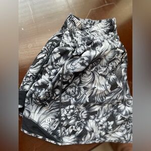 lululemon athletica Black and White Floral Athletic Shorts